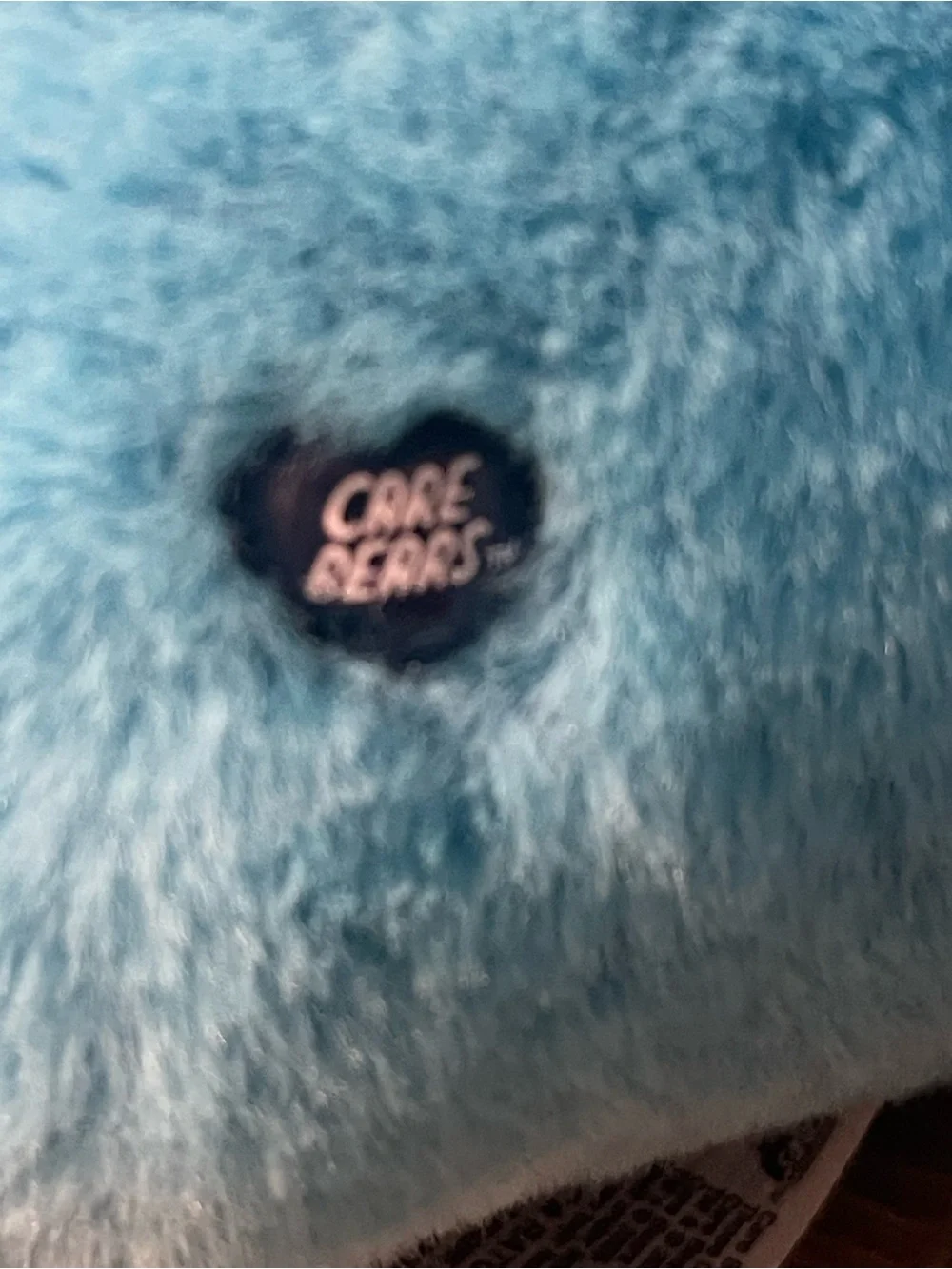 Care Bears Blue Storm Music Bear Plush with Black Belly Badge